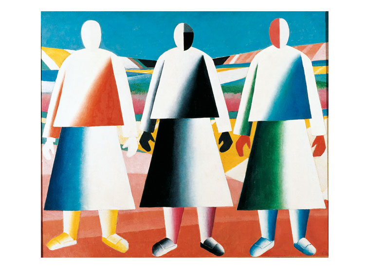 Ragazze in un campo (1928-29), olio su tela. San Pietroburgo, Museo di Stato Russo